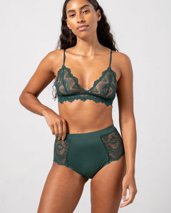 Lace Period Highwaist Briefs Pine Green