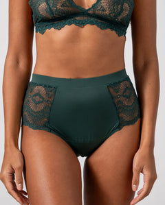 Lace Period Highwaist Briefs Pine Green