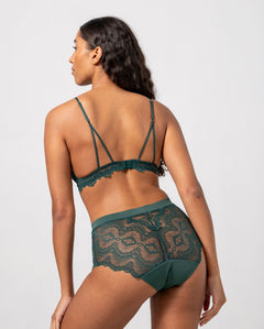 Lace Period Highwaist Briefs Pine Green