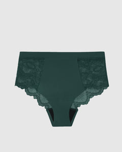 Lace Period Highwaist Briefs Pine Green