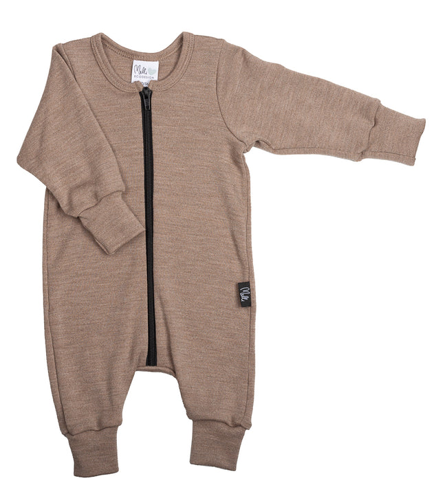 Melli EcoDesign Kids' Merino Wool Jumpsuit Beige