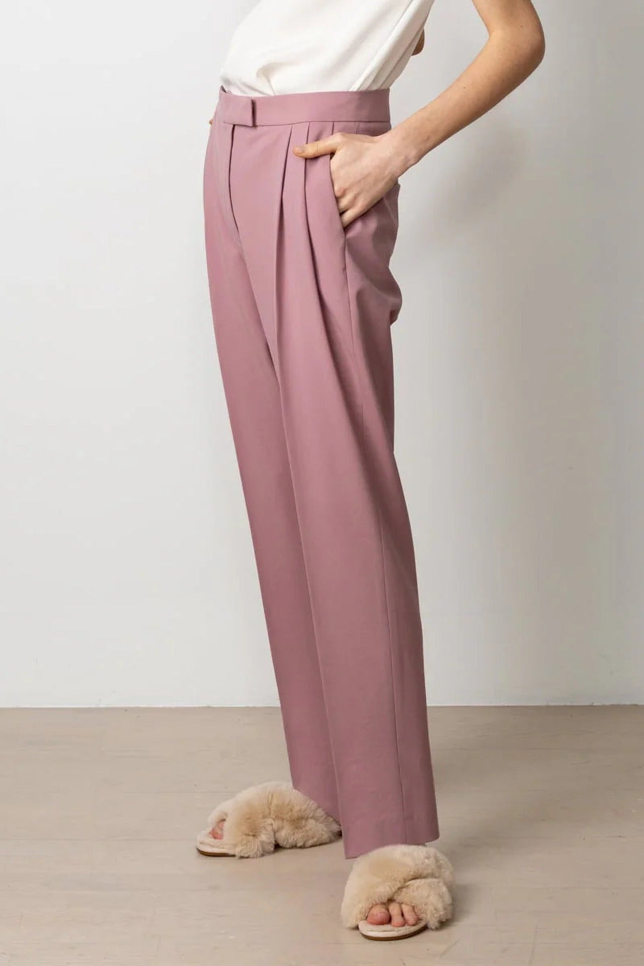 Long Pleated Trouser Pink - Studio Heijne