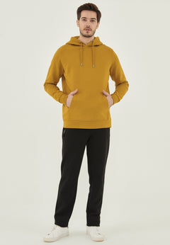 Men's Organic Cotton Hoodie With Kangaroo Pocket Tobacco
