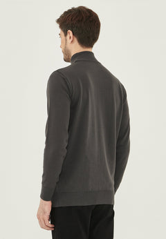Men's Organic Cotton Turtleneck Sweater Asphalt