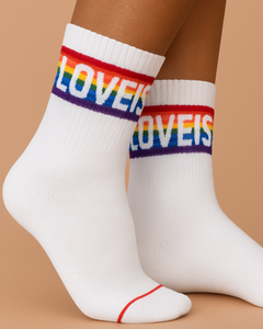 Love is Love Voice Sock White