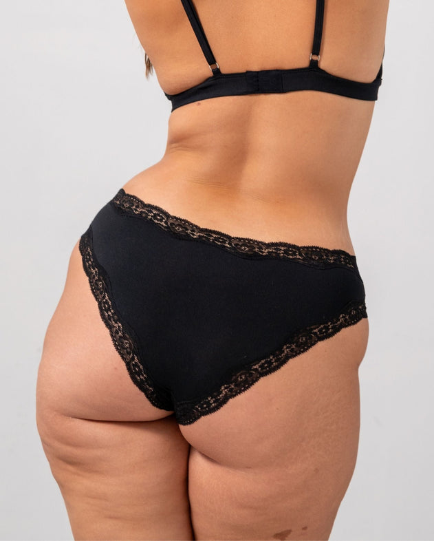 Micro Lace Cheeky 3-Pack Black