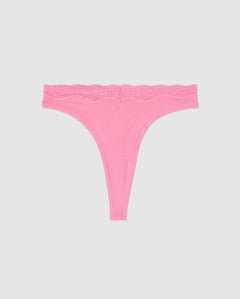 Micro Lace Thong 3-Pack Black & Candy Pink