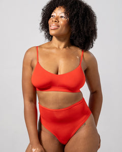 Micro Scoop Bralette Fiery Red