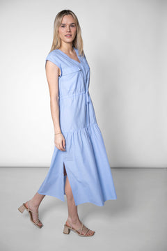 Sleeveless Tiered Dress Light Blue