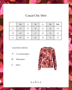 Casual Chic Print Shirt Scarlet Petals