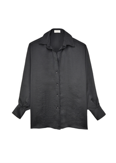 Midnight Satin Shirt Black