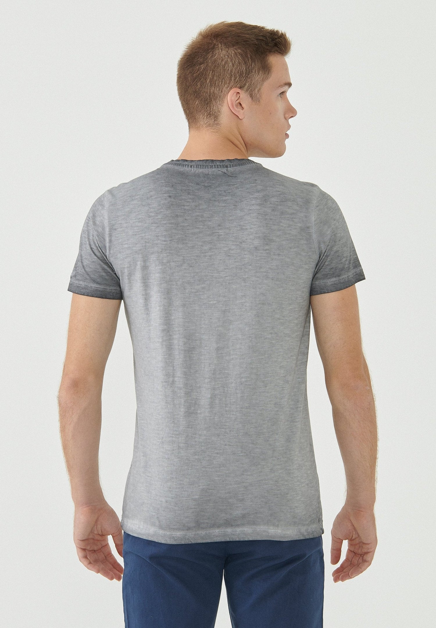 Men's Garment-Dyed T-Shirt Bicycle Print Shadow