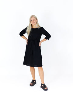 Classic Linen Dress Black - IVALO.COM