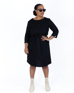 Classic Linen Dress Black - IVALO.COM