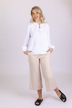 Culottes Linen Trousers Sandshell Beige