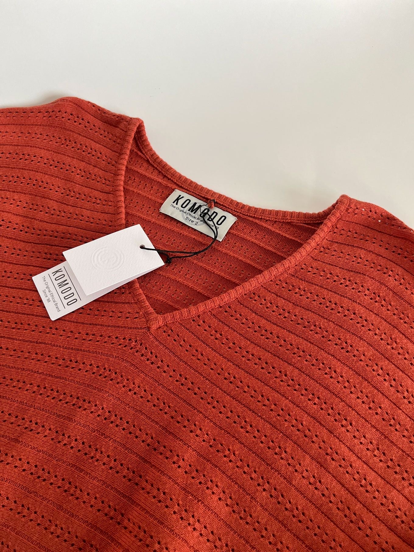 Clover Pointelle Knit Organic Cotton Jumper Clay