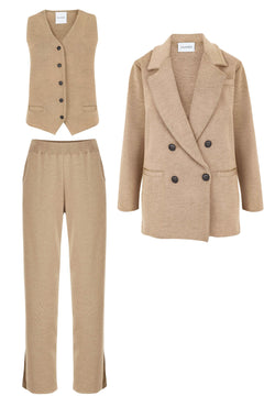 Ora, Forza & Galante Merino Co-ord Beige