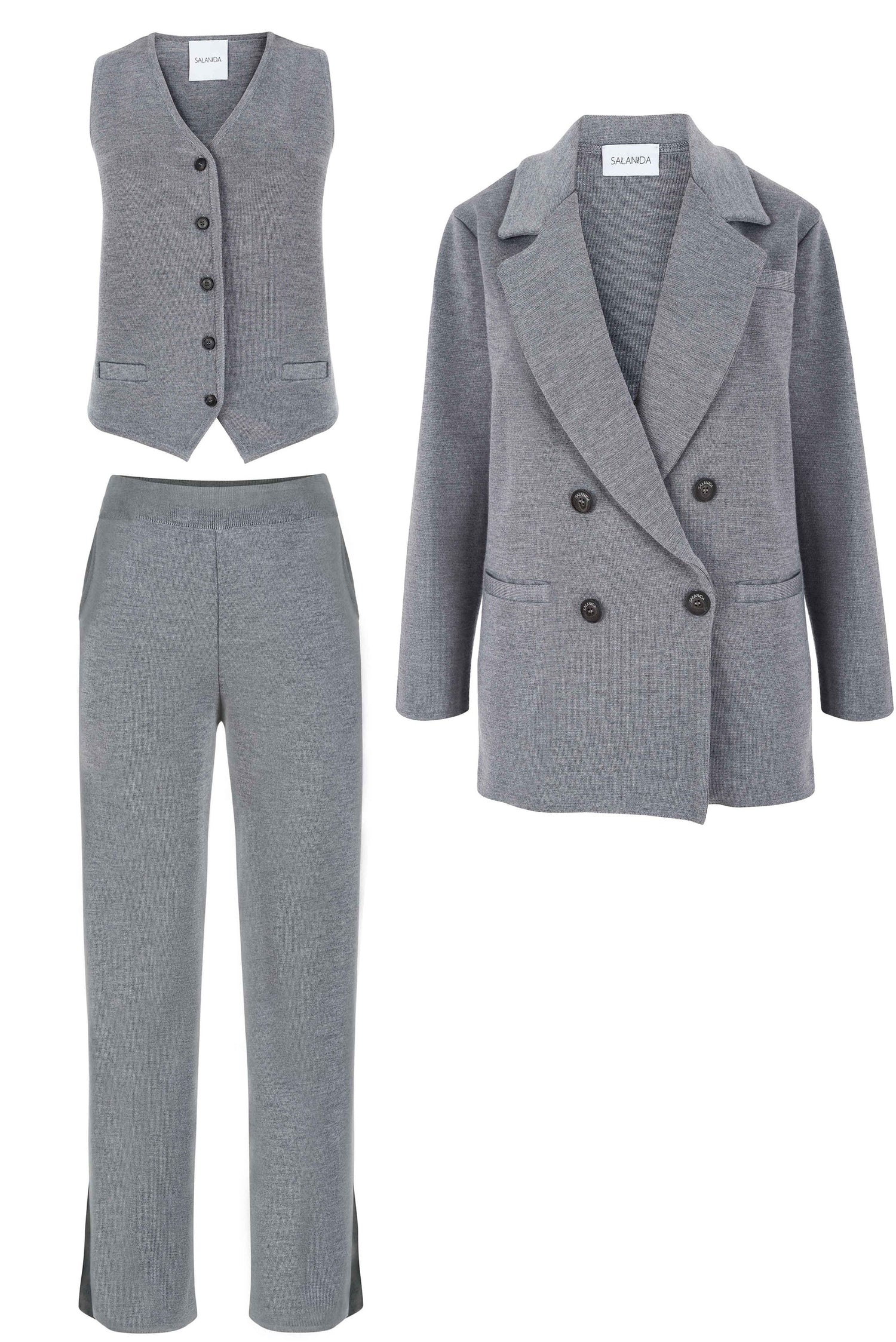 Ora, Forza & Galante Merino Co-ord Light Grey