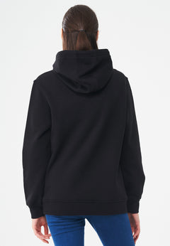 Women's Organic Cotton Hoodie With Kangaroo Pocket Black