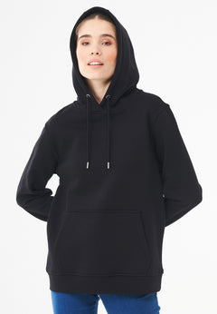 Women's Organic Cotton Hoodie With Kangaroo Pocket Black