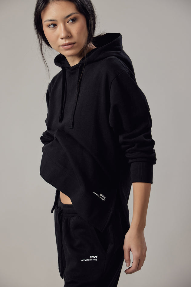 Women's Hoodie Sweatshirt With Side Slits