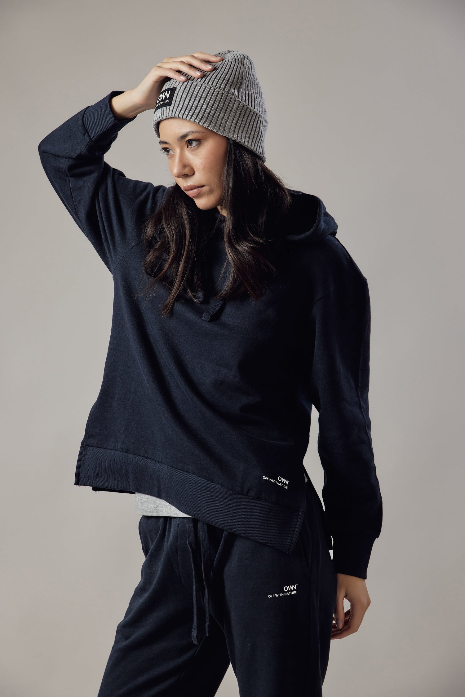 Women's Hoodie Sweatshirt With Side Slits