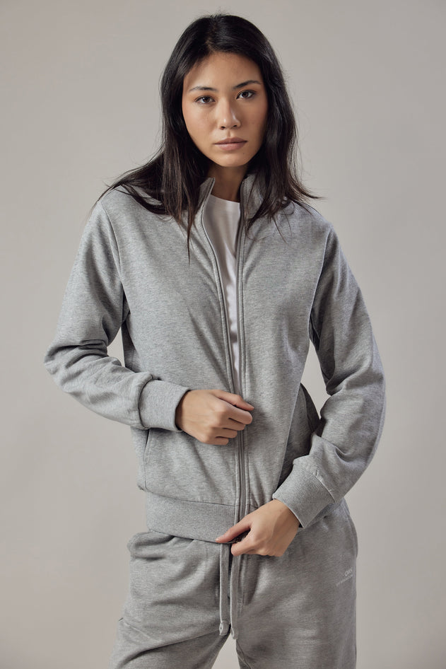 Women's High Neck Zip Up Sweatshirt