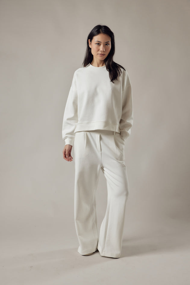 Loose Fit Crewneck Interlock Sweatshirt