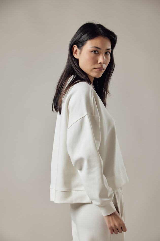 Loose Fit Crewneck Interlock Sweatshirt