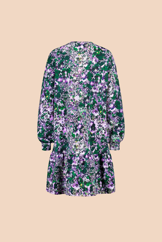 Ruffle Sweatshirt Dress Blooming Forest Lilac