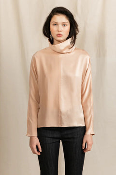 Revolution Long Sleeve Cowl Neck Top Powder Pink - Studio Heijne