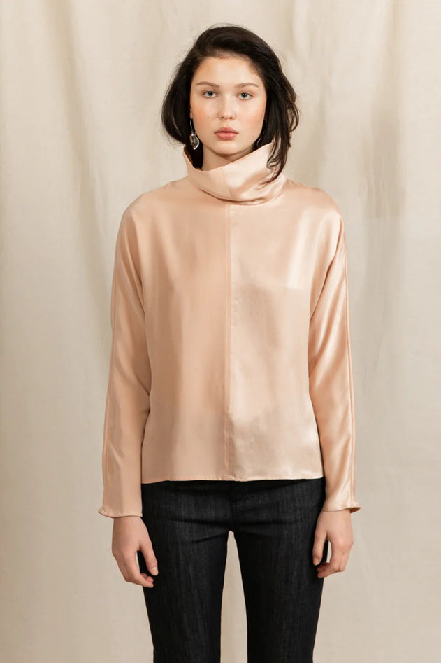 Revolution Long Sleeve Cowl Neck Top Powder Pink - Studio Heijne