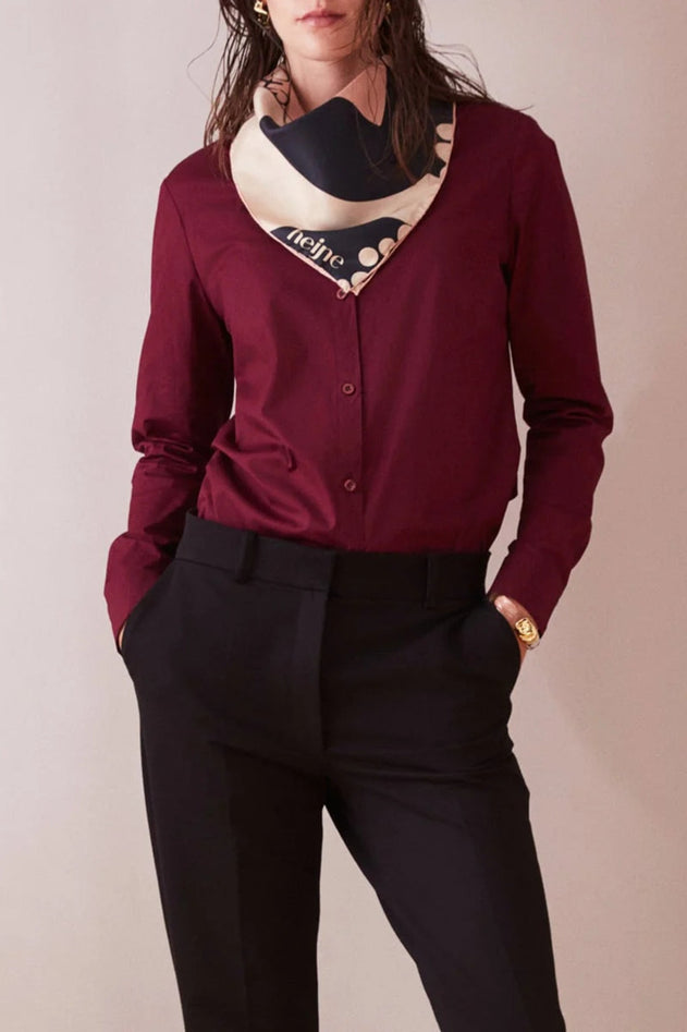 Poplin Shirt Wine Red - Studio Heijne