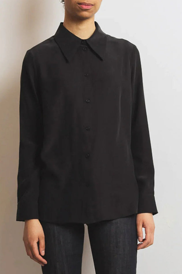 Essential Silk Shirt Black - Studio Heijne