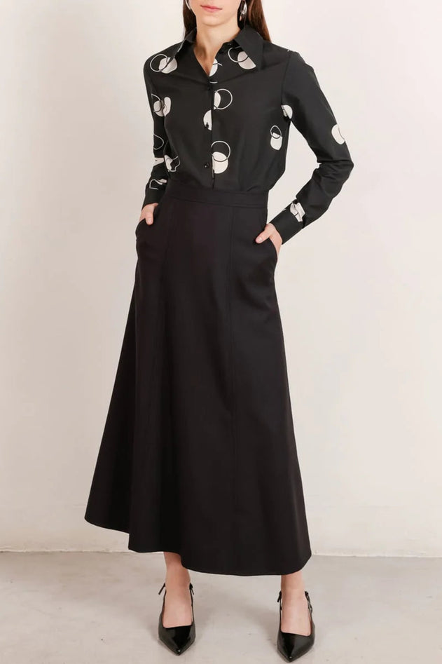 Flow A-Line Skirt Wool Black - Studio Heijne