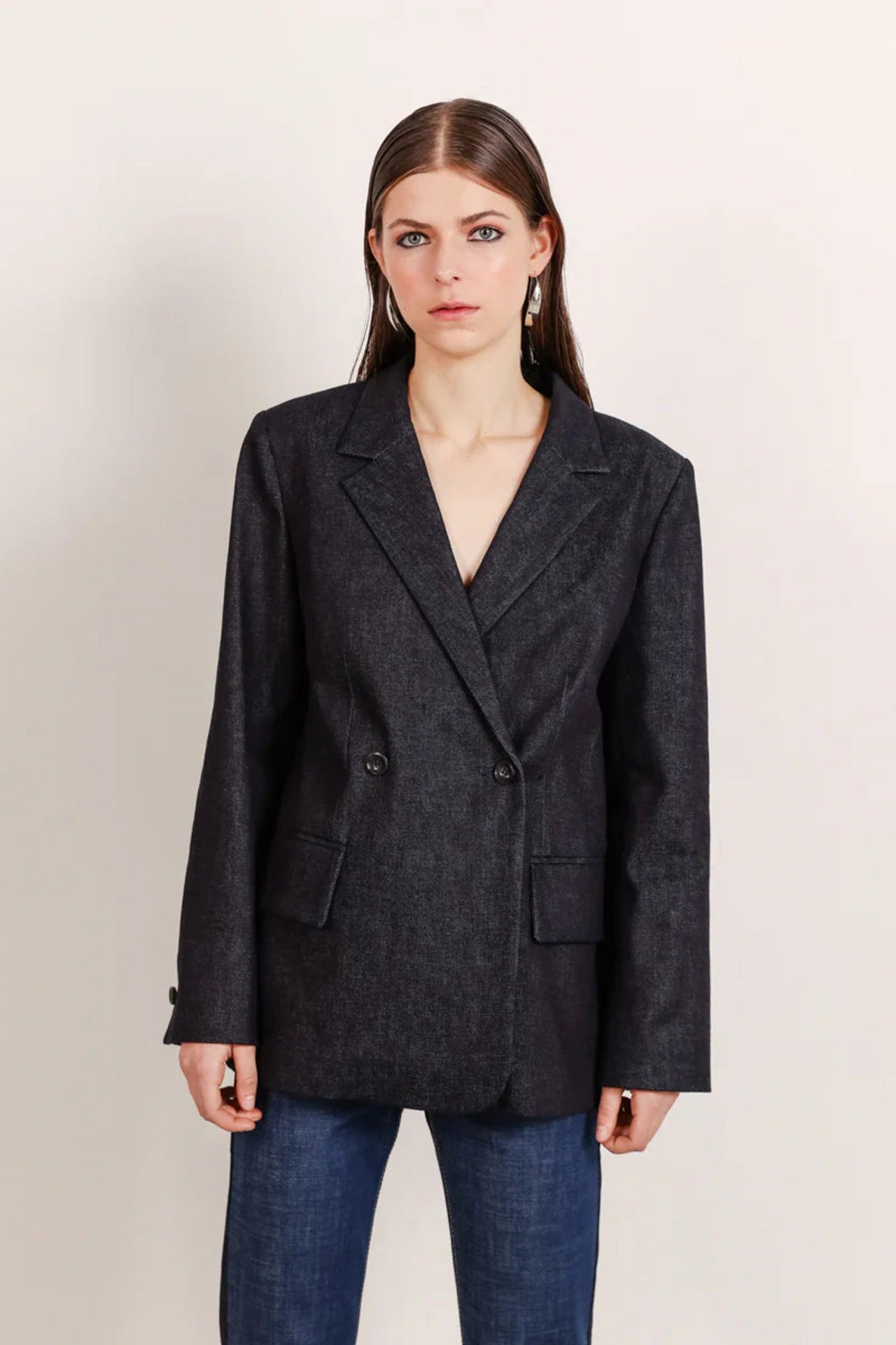 Double Breasted Denim Blazer - Studio Heijne