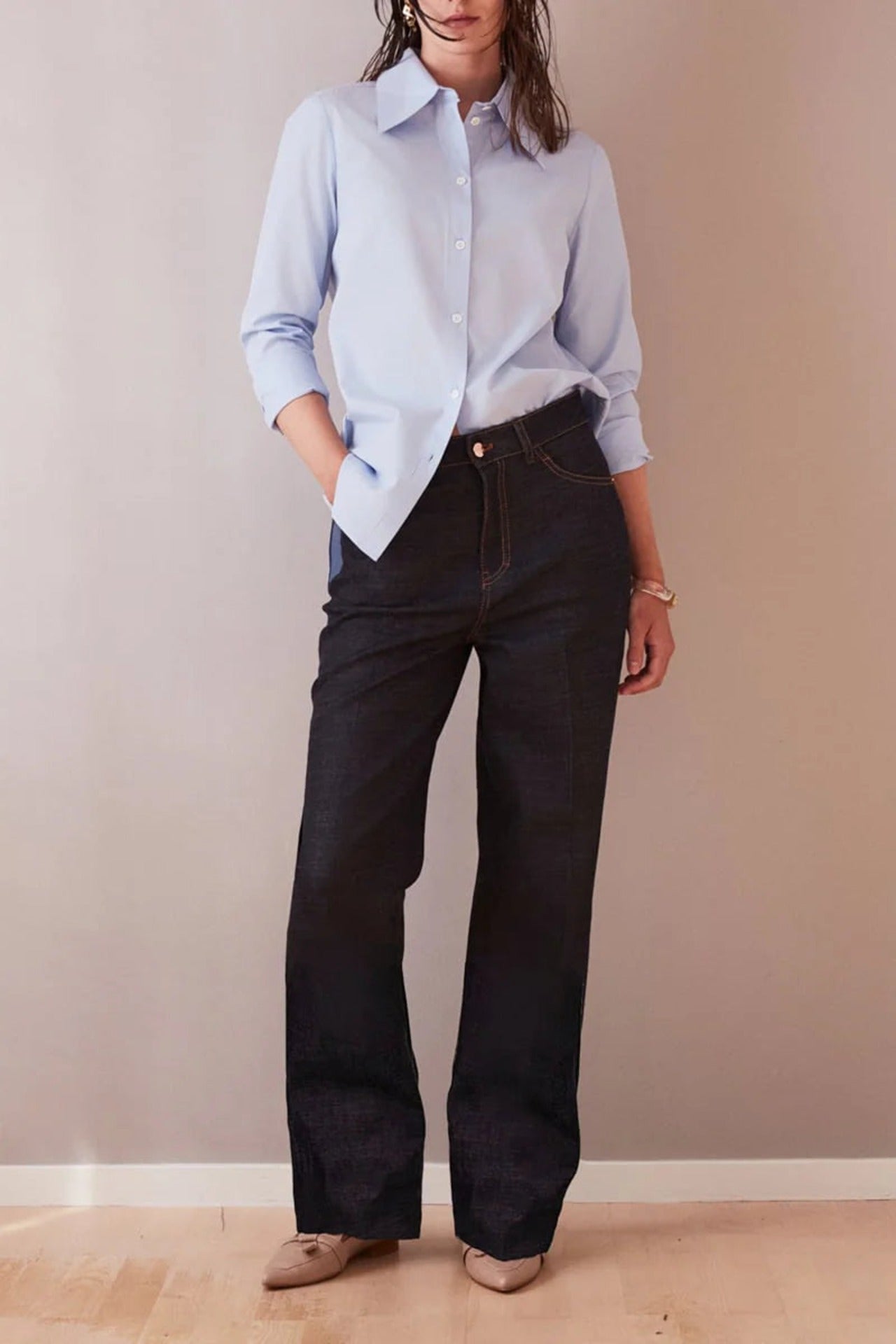 Jazz Loose Fit Wide Leg Jeans Blue - Studio Heijne