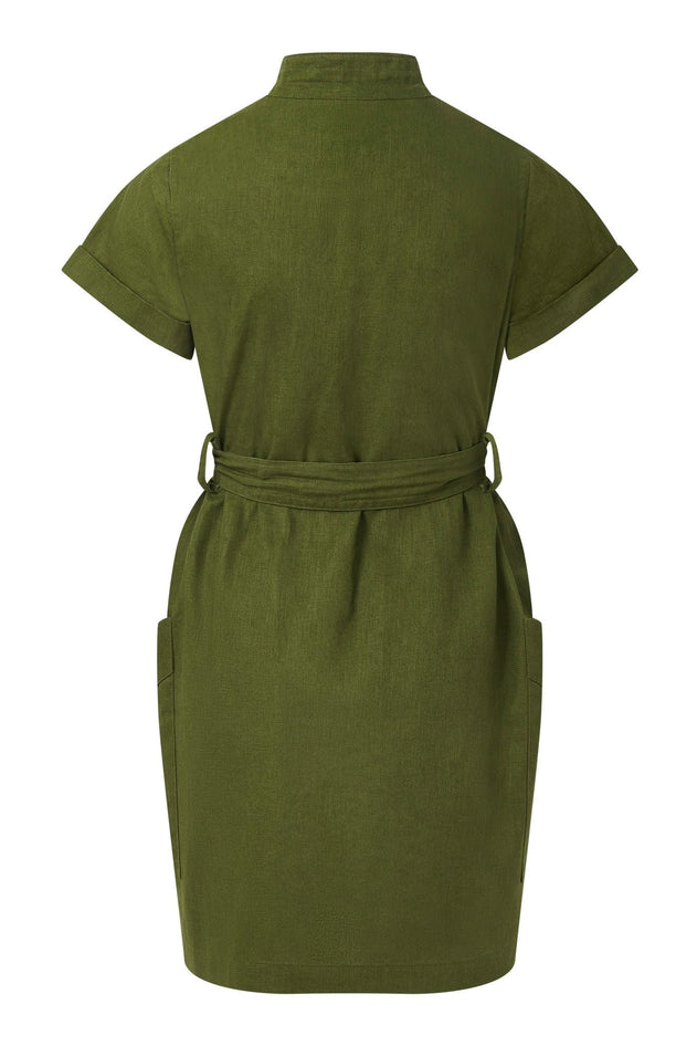 Rafiki Linen/Cotton Dress Khaki
