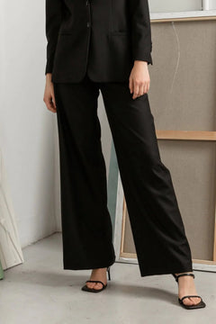 Paris Wide Leg Trousers Black - Studio Heijne