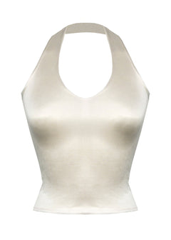 Pearl Halter Top Pearly White