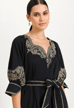 Philosophy Embroidered Dress Onyx Black