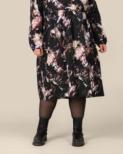 Toive Half-Wrap Dress Peony Farm Black