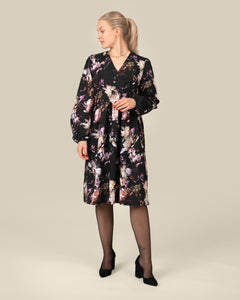 Toive Half-Wrap Dress Peony Farm Black