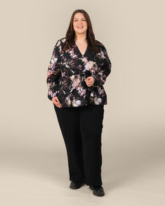 Toive Half-Wrap Shirt Peony Farm Black