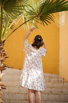 Frill Button Dress Wind