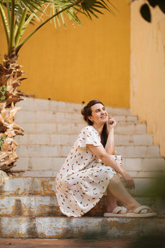 Frill Button Dress Wind