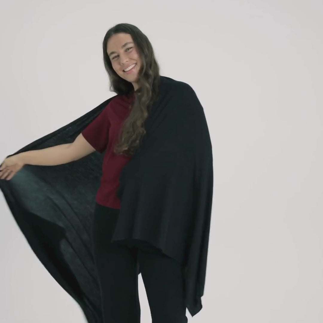 Kaiho Merino Silk Scarf Black