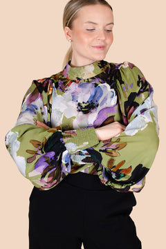 Puff Blouse Olive Anemone