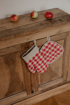 Linen Oven Mitt & Pot Holder Set