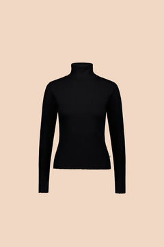 Rib Rollneck Long Sleeve Black